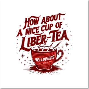 Red color Helldivers 2 How about a nice cup of liber-tea Posters and Art